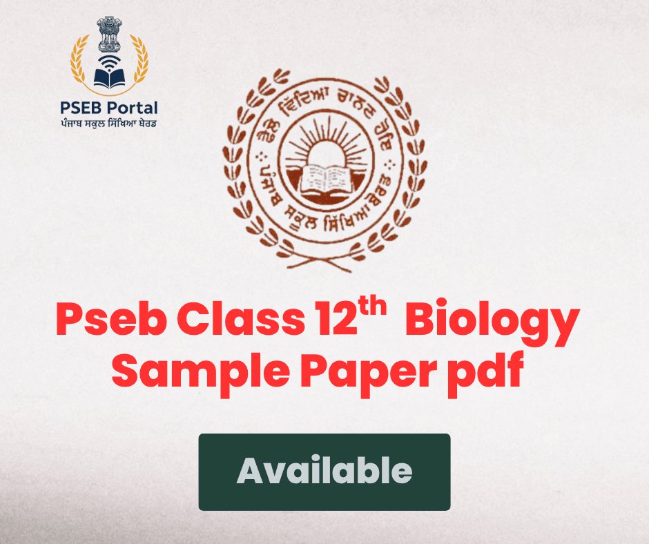 Download Pseb Class 12 Biology Sample Paper/Model Test Paper pdf