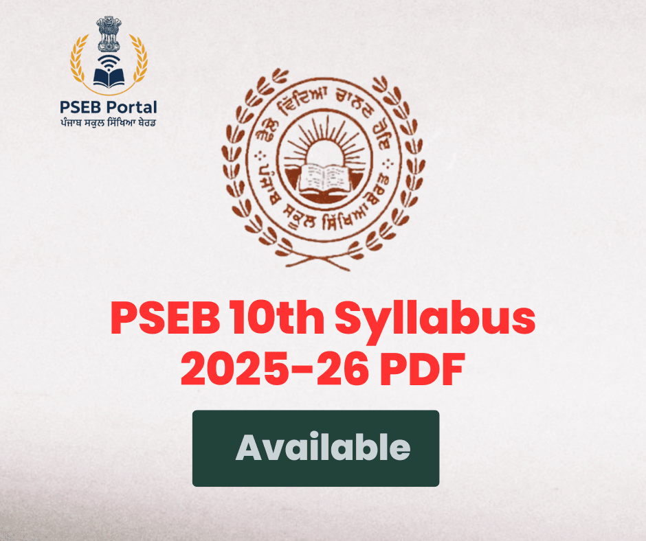 PSEB 10th Syllabus 2025-26 PDF