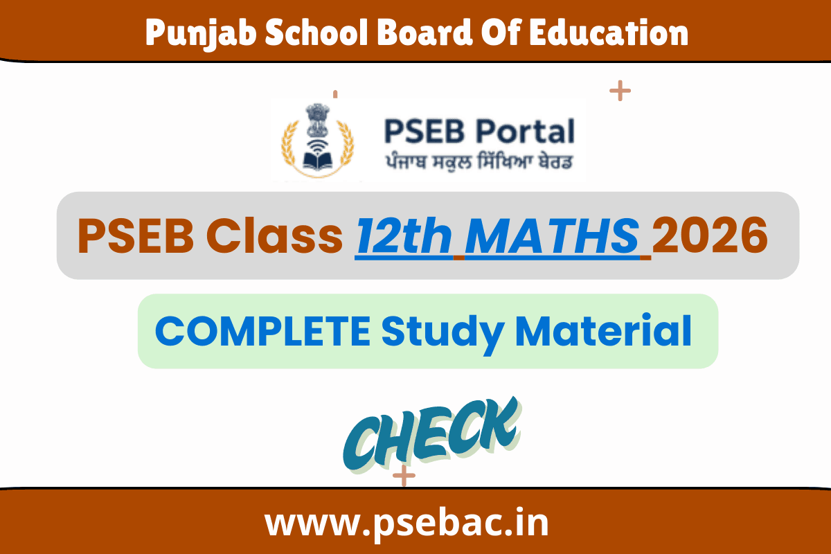 PSEB Notes Class 12 Maths 2026 – Chapter-Wise Notes & Video Material