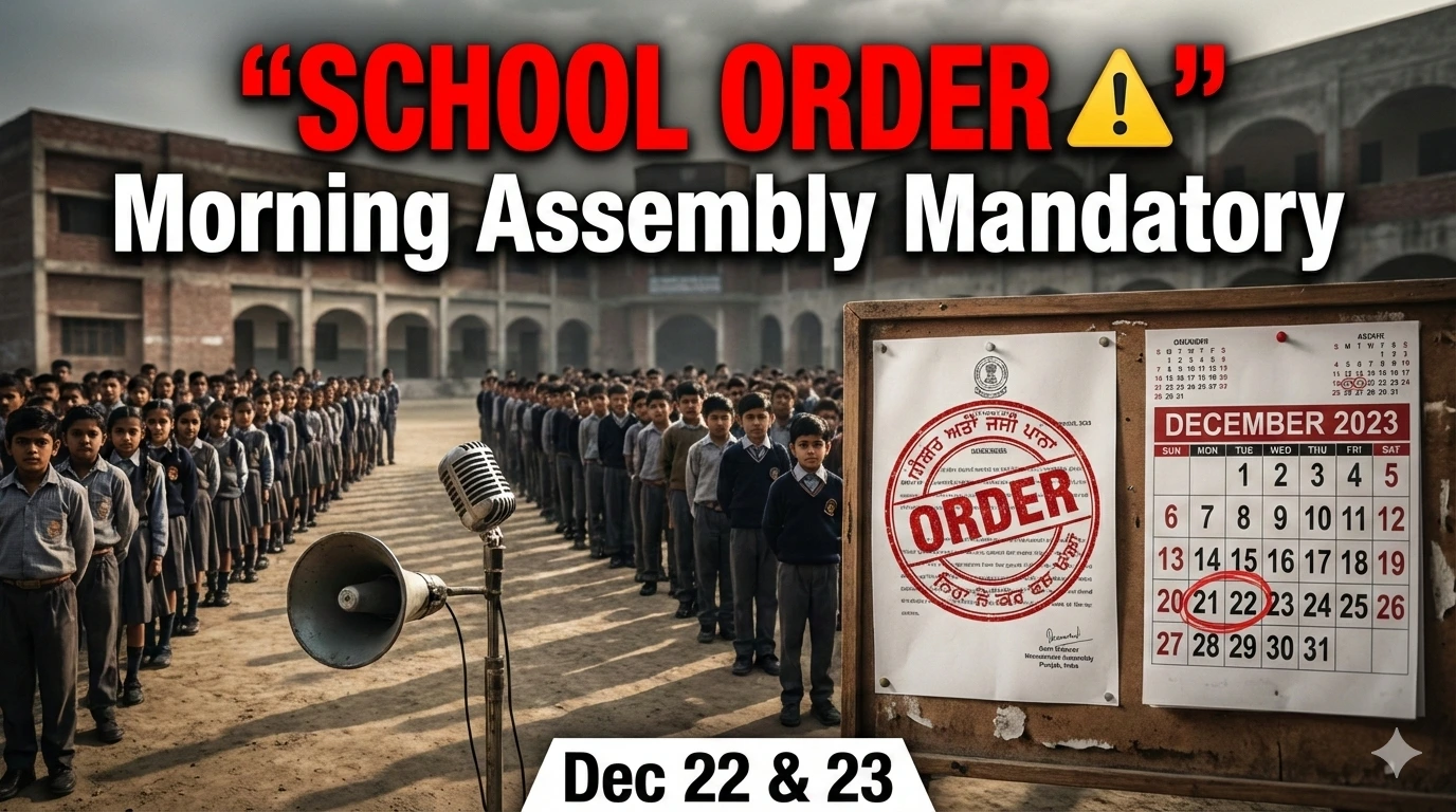 Punjab School Order: Special Morning Assembly on Dec 22 & 23 – Mandatory for All Students