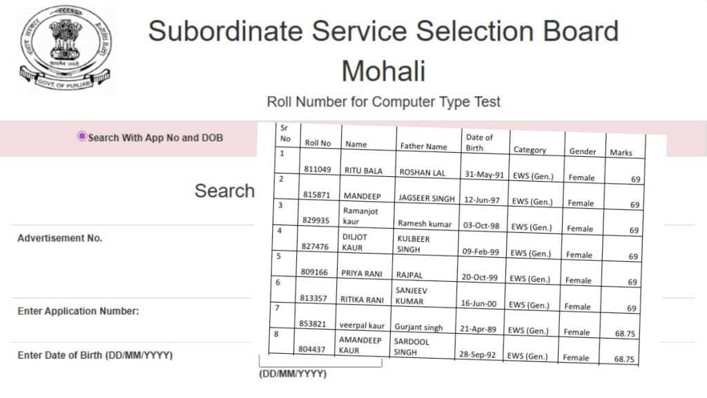 PSSSB Punjab Clerk Typing Test Update: 9 Missing EWS Female Candidates Added to List