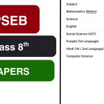 PSEB Class 8 Sample Paper 2026 Download Punjab Board Model Test Papers PDF