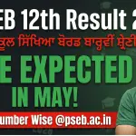 PSEB 12th Result 2026 is expected in May 2026 at pseb.ac.in. The Punjab School Education Board conducted Class 12 exams from February 17 to April 4, 2026. Students can check their result at www.pseb.ac.in using their roll number. Last year 91% of students passed. Keep your admit card ready — your roll number is printed on it.