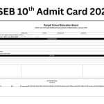 PSEB 10th Admit Card 2026