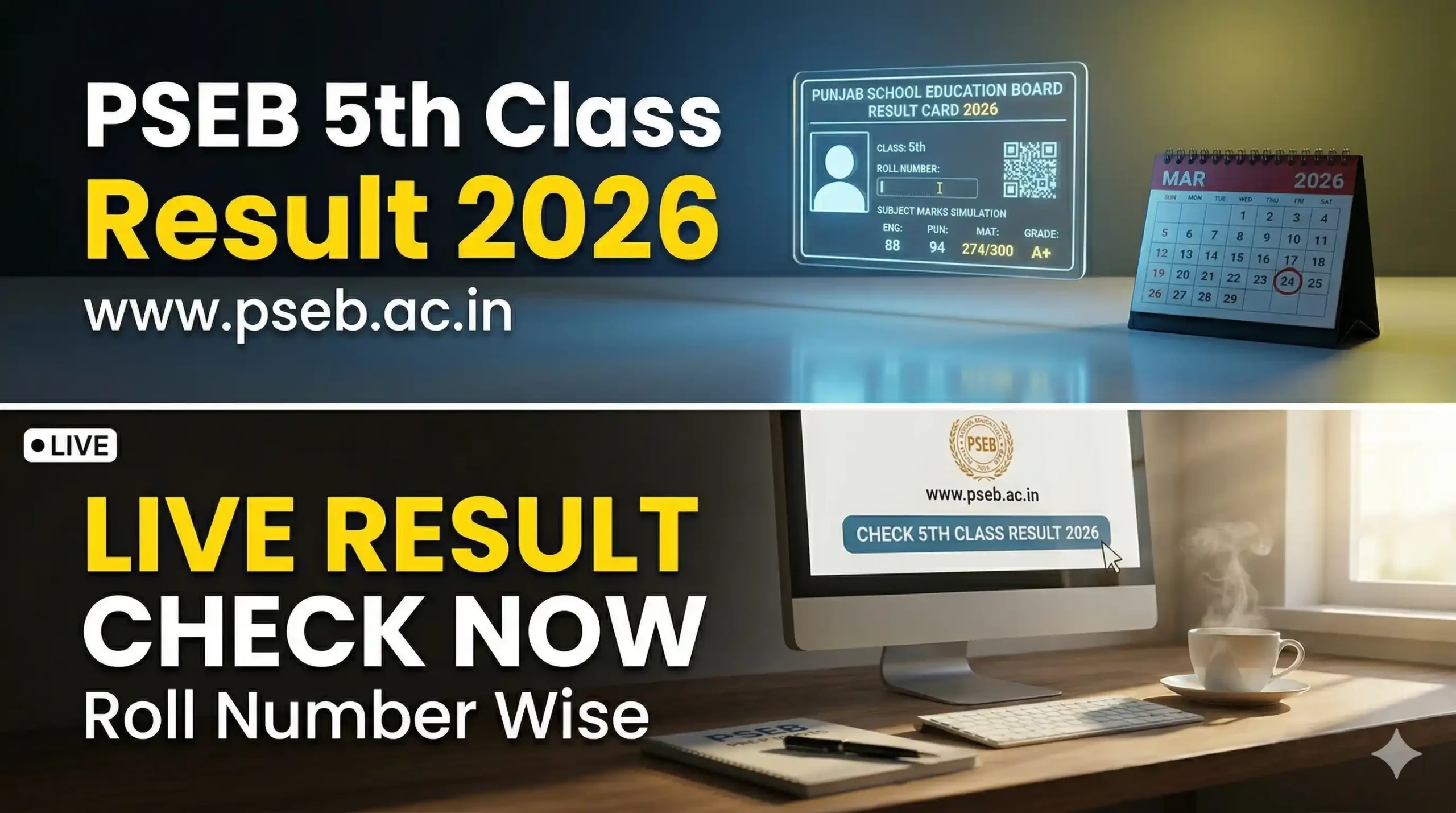 PSEB 5th Class Result 2026: Punjab Board Result Expected in April — Check www.pseb.ac.in Roll Number Wise